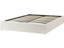 Letto con ottomano senza testata Bouclé DINAN 160 x 200 cm Bianco sporco