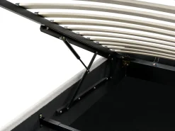 Letto con ottomano senza testata Bouclé DINAN 160 x 200 cm Bianco sporco
