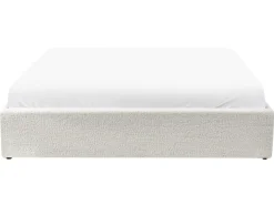 Letto con ottomano senza testata Bouclé DINAN 160 x 200 cm Bianco sporco