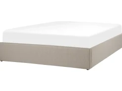 Letto con ottomano senza testata Tessuto DINAN 160 x 200 cm Marrone chiaro