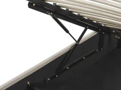 Letto con ottomano senza testata Tessuto DINAN 160 x 200 cm Marrone chiaro