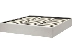 Letto con ottomano senza testata Tessuto DINAN 180 x 200 cm Grigio chiaro