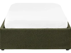 Letto con ottomano senza testata Bouclé DINAN 90 x 200 cm Verde scuro