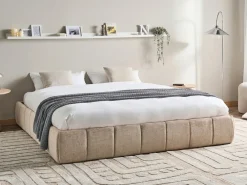 Letto con ottomano senza testata Tessuto GENAS 180 x 200 cm Beige