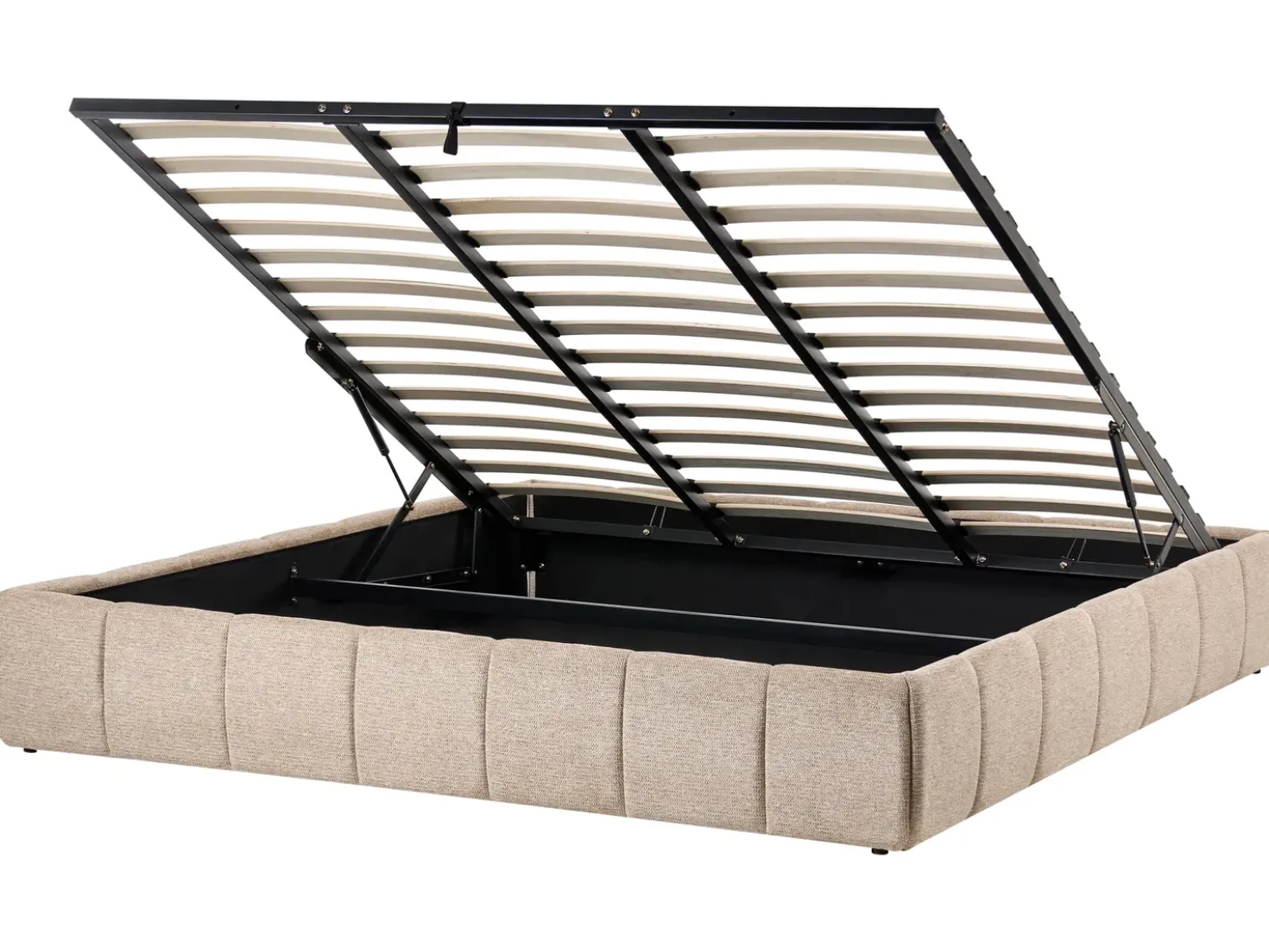 Letto con ottomano senza testata Tessuto GENAS 180 x 200 cm Beige
