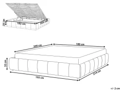 Letto con ottomano senza testata Tessuto GENAS 180 x 200 cm Beige