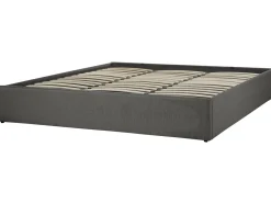 Letto con ottomano senza testata Tessuto DINAN 180 x 200 cm Grigio scuro