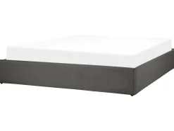 Letto con ottomano senza testata Tessuto DINAN 180 x 200 cm Grigio scuro