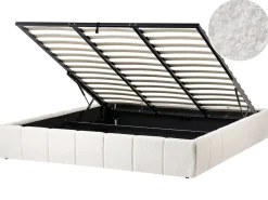 Letto con ottomano senza testata Bouclé GENAS 180 x 200 cm Bianco sporco