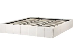 Letto con ottomano senza testata Bouclé GENAS 180 x 200 cm Bianco sporco