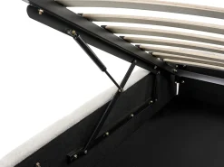 Letto con ottomano senza testata Bouclé GENAS 180 x 200 cm Bianco sporco