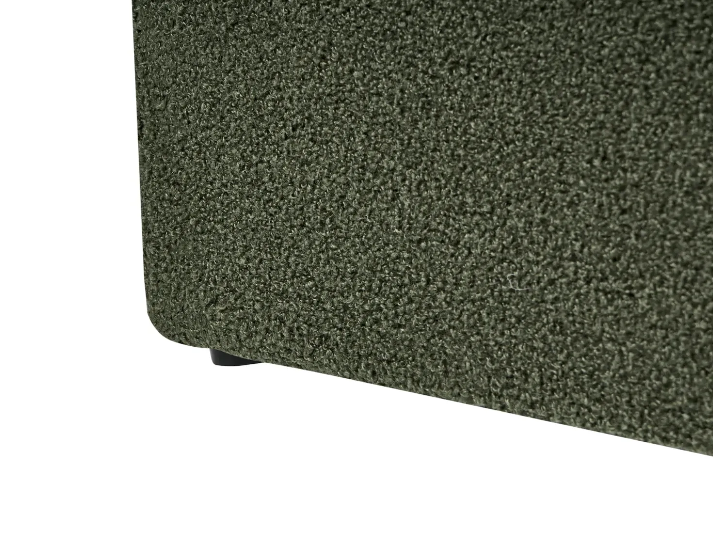 Letto con ottomano senza testata Bouclé DINAN 140 x 200 cm Verde scuro