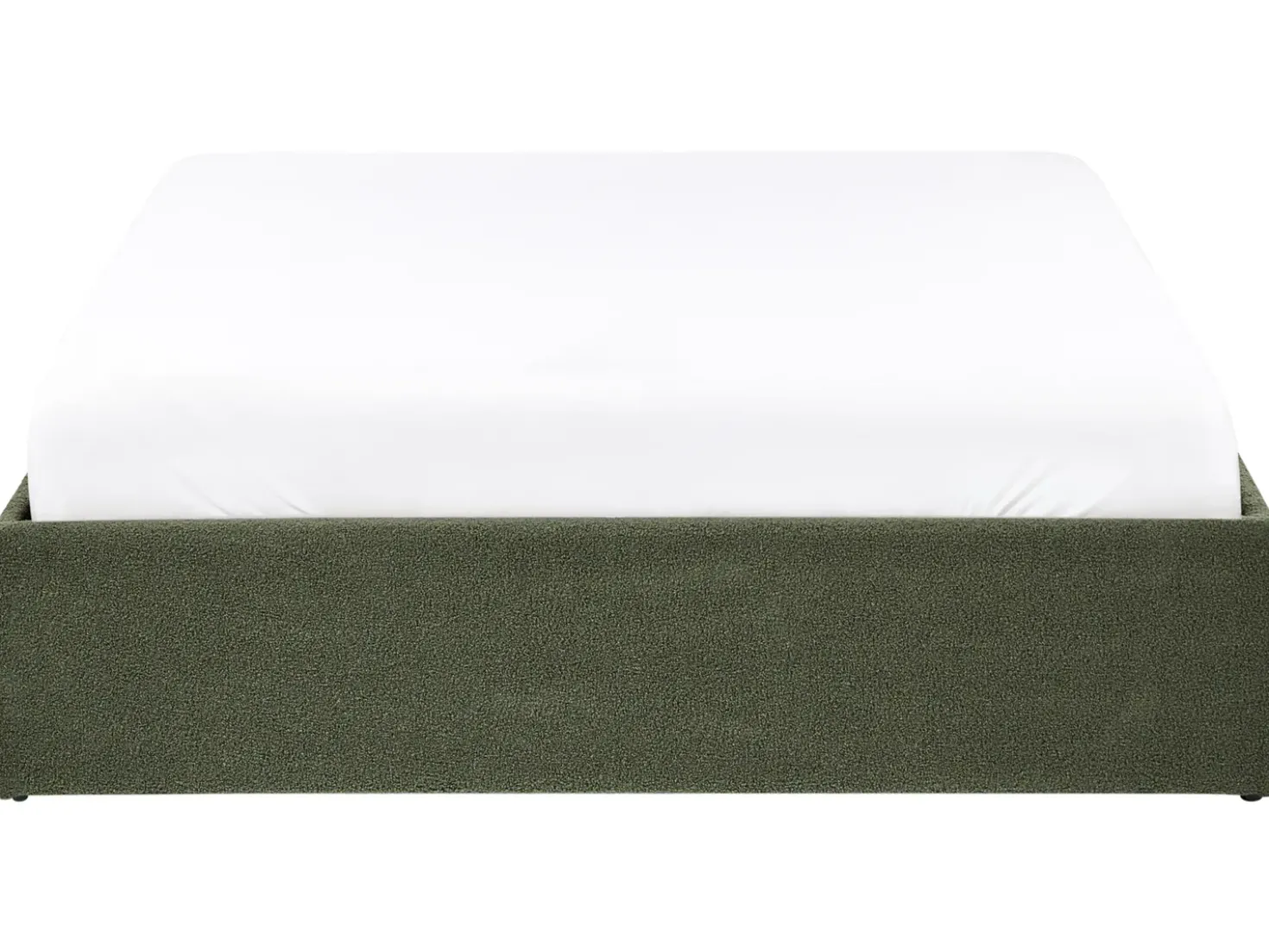 Letto con ottomano senza testata Bouclé DINAN 140 x 200 cm Verde scuro