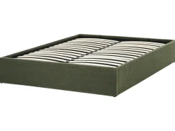 Letto con ottomano senza testata Bouclé DINAN 140 x 200 cm Verde scuro