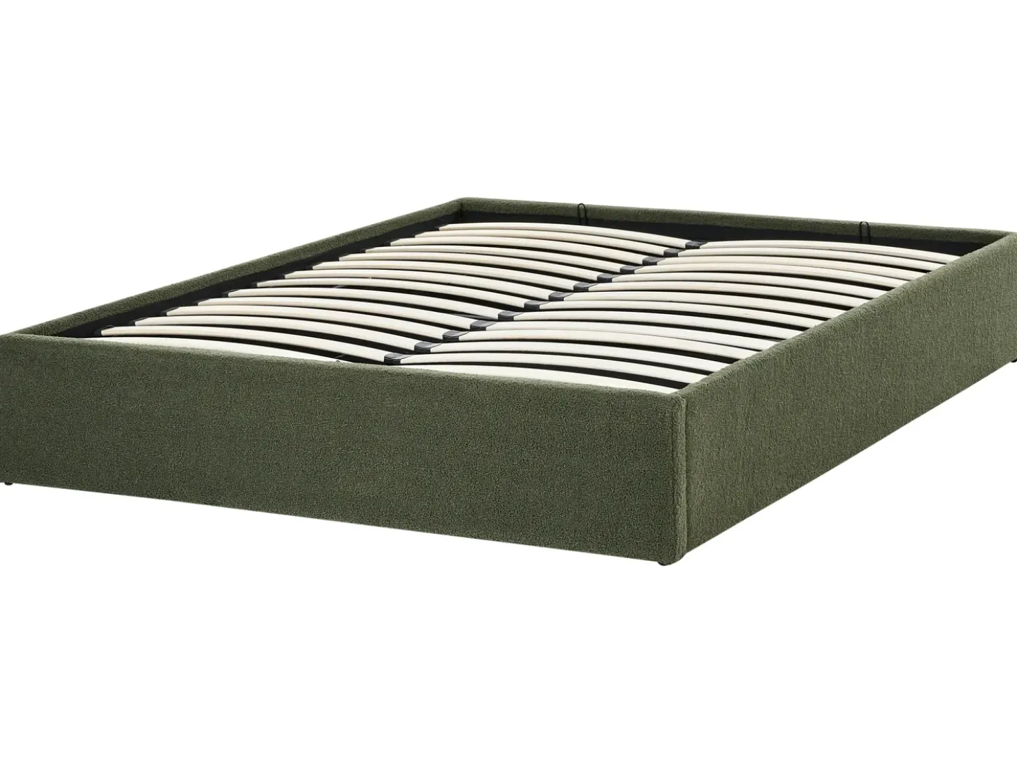 Letto con ottomano senza testata Bouclé DINAN 140 x 200 cm Verde scuro