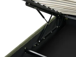 Letto con ottomano senza testata Bouclé DINAN 140 x 200 cm Verde scuro