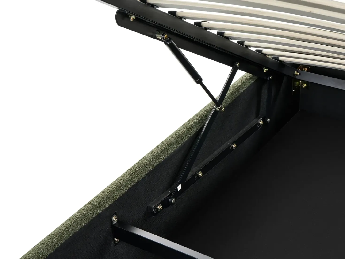 Letto con ottomano senza testata Bouclé DINAN 140 x 200 cm Verde scuro