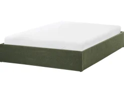 Letto con ottomano senza testata Bouclé DINAN 140 x 200 cm Verde scuro