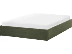 Letto con ottomano senza testata Bouclé DINAN 160 x 200 cm Verde scuro