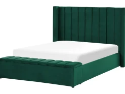 Letto con panca contenitore Velluto NOYERS 140 x 200 cm Verde smeraldo