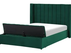 Letto con panca contenitore Velluto NOYERS 140 x 200 cm Verde smeraldo