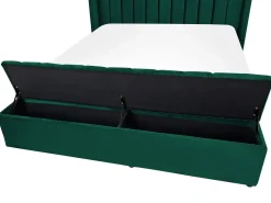 Letto con panca contenitore Velluto NOYERS 140 x 200 cm Verde smeraldo