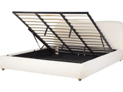 Letto contenitore Bouclé BLAGNAC 180 x 200 cm Bianco sporco