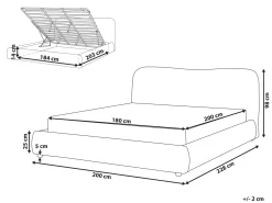 Letto contenitore Bouclé BLAGNAC 180 x 200 cm Bianco sporco