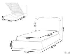 Letto contenitore Bouclé BLAGNAC 90 x 200 cm Rosa
