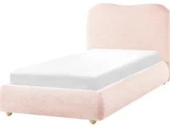 Letto contenitore Bouclé BLAGNAC 90 x 200 cm Rosa