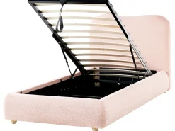 Letto contenitore Bouclé BLAGNAC 90 x 200 cm Rosa