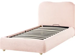 Letto contenitore Bouclé BLAGNAC 90 x 200 cm Rosa