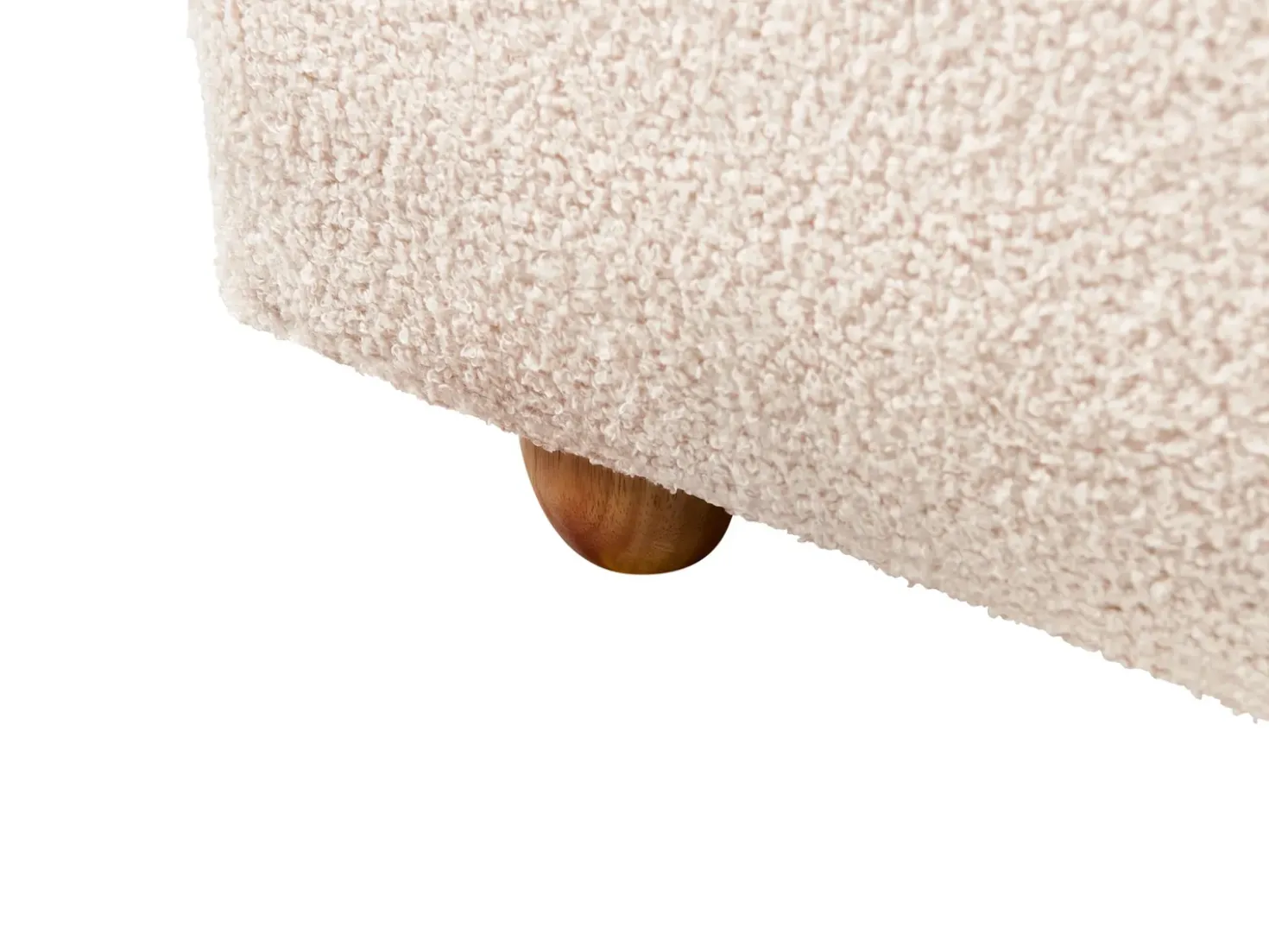 Letto contenitore Bouclé BLAGNAC 180 x 200 cm Beige chiaro