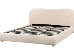 Letto contenitore Bouclé BLAGNAC 180 x 200 cm Beige chiaro