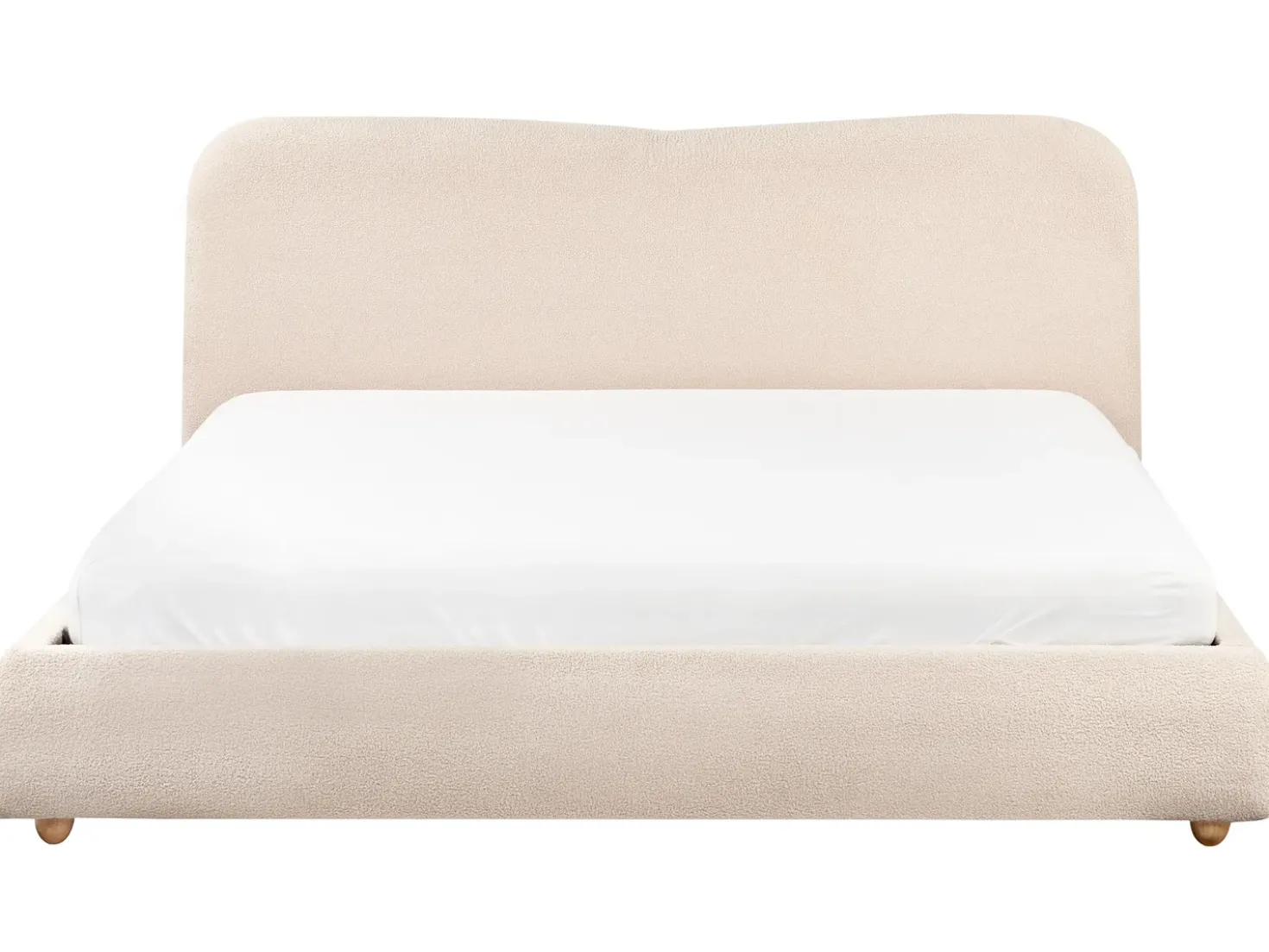 Letto contenitore Bouclé BLAGNAC 180 x 200 cm Beige chiaro