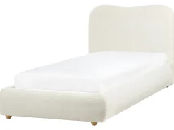 Letto contenitore Bouclé BLAGNAC 90 x 200 cm Bianco sporco