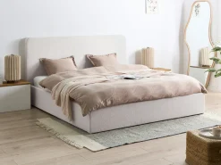 Letto contenitore Bouclé BRENON 180 x 200 cm Bianco sporco