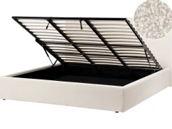 Letto contenitore Bouclé BRENON 180 x 200 cm Bianco sporco