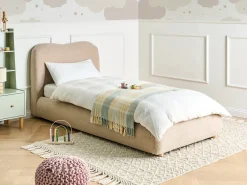 Letto contenitore Bouclé BLAGNAC 90 x 200 cm Beige