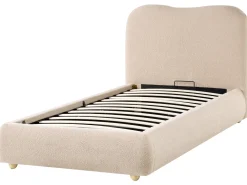 Letto contenitore Bouclé BLAGNAC 90 x 200 cm Beige