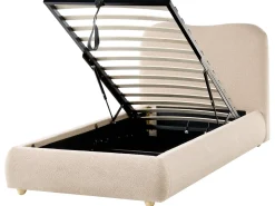 Letto contenitore Bouclé BLAGNAC 90 x 200 cm Beige