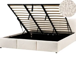 Letto contenitore Bouclé BOUSSE 180 x 200 cm Bianco sporco