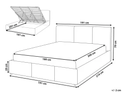 Letto contenitore Bouclé BOUSSE 180 x 200 cm Tortora