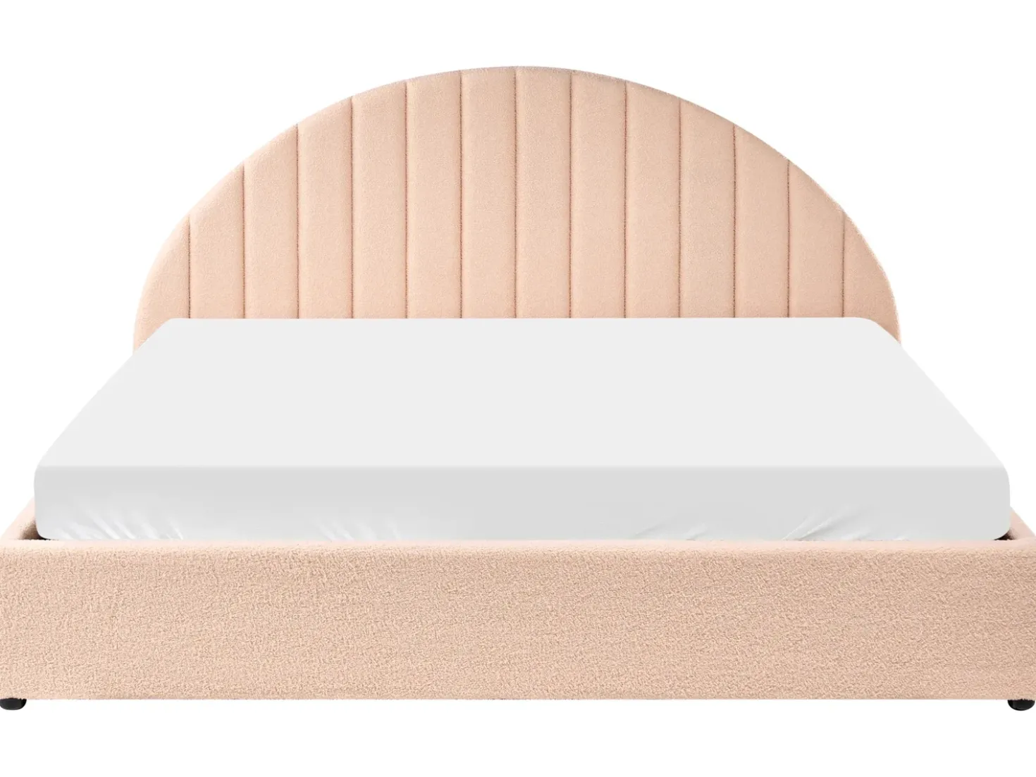 Letto contenitore Bouclé CHADENET 180 x 200 cm Rosa pesca