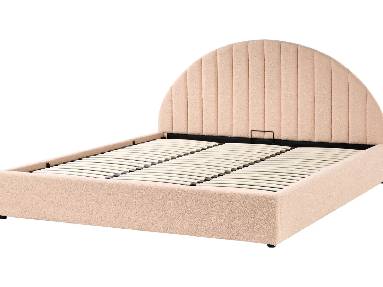 Letto contenitore Bouclé CHADENET 180 x 200 cm Rosa pesca