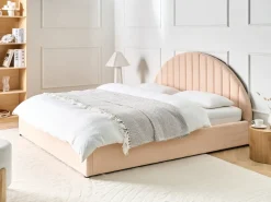 Letto contenitore Bouclé CHADENET 180 x 200 cm Rosa pesca