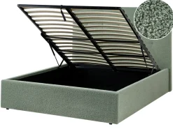 Letto contenitore Bouclé LORIENT 140 x 200 cm Verde