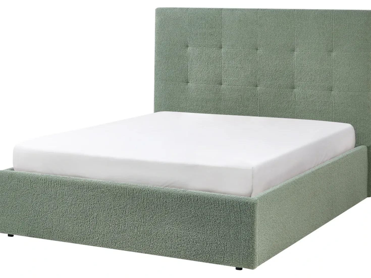Letto contenitore Bouclé LORIENT 140 x 200 cm Verde