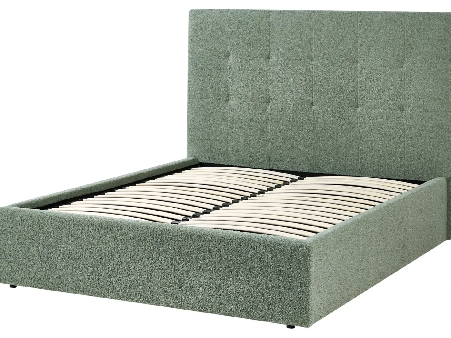 Letto contenitore Bouclé LORIENT 140 x 200 cm Verde