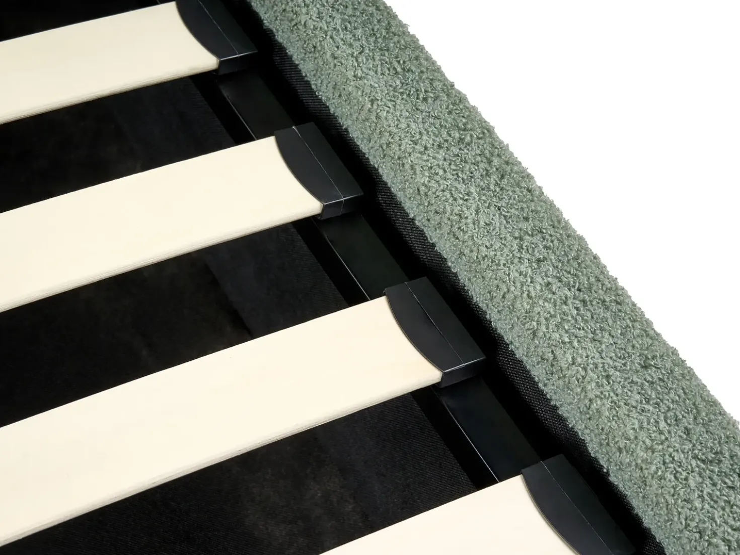 Letto contenitore Bouclé LORIENT 140 x 200 cm Verde